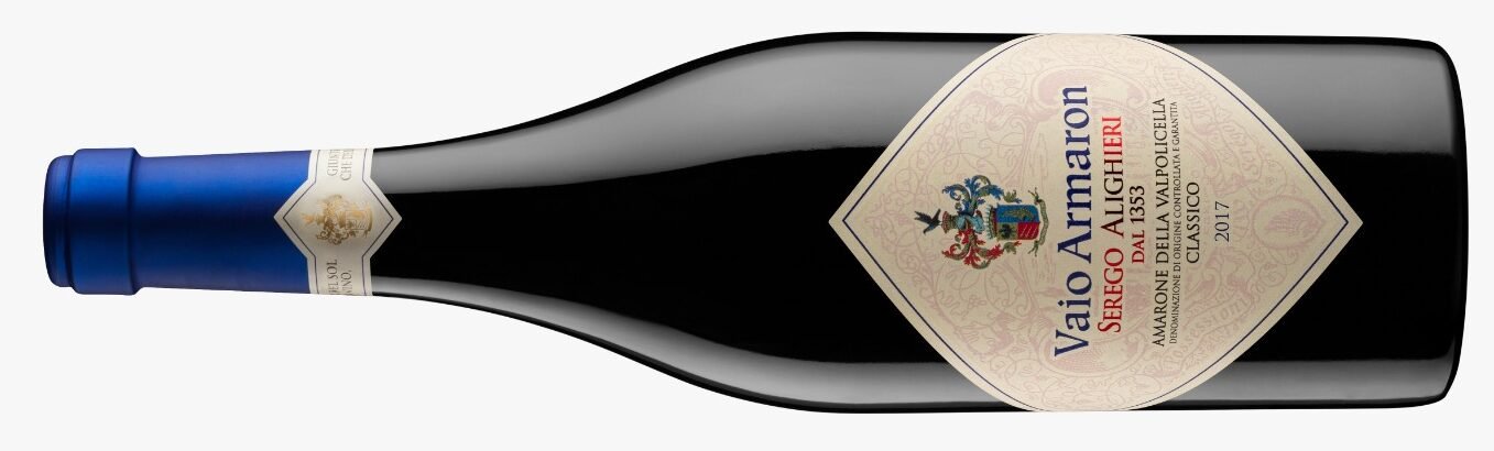 a foto mostra a garrafa do vinho tinto Vaio Armaron Alighieri. Foto: Divulgação