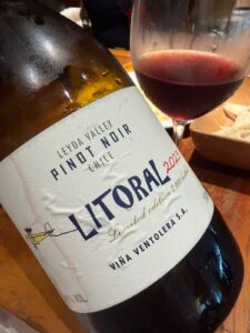 Litoral Pinot Noir da Viña Ventolera, produzido no Vale do Leyda, no Chile.